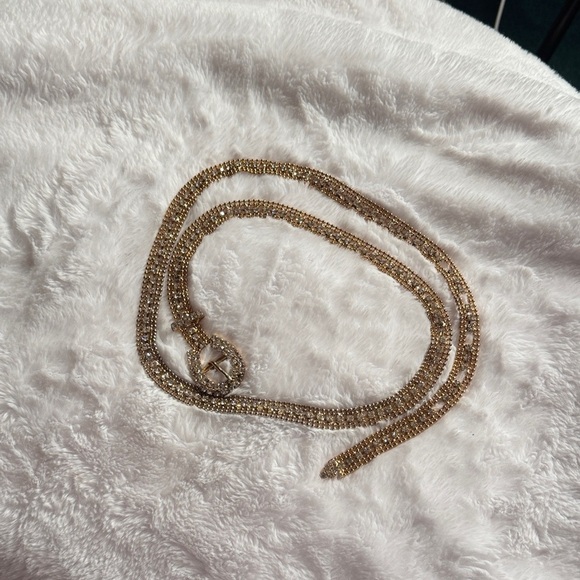 “Sparkly Rhinestone Belt / Necklace – Gold & Silver Statement Accessory - Picture 11 of 11